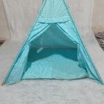 چادر سرخپوستی کودک طرح برفی آبی کد45 حریم بازی کودکان چوب روس مقاوم